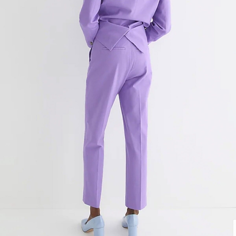 J. Crew Tall Kate straight-leg pant in bi-stretch cotton blend - Violet Bouquet - Picture 3 of 5